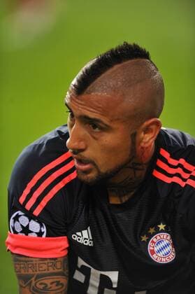 Fußball, Champions League, Atletico Madrid - Bayern München Arturo Vidal during the UEFA Champions League semifinals match between Atletico de Madrid and F.C Bayern Munchen played at Estadio Vicente Calderon, Madrid - FOTO : J.M.Colomo  xJ.M.Colomox xx