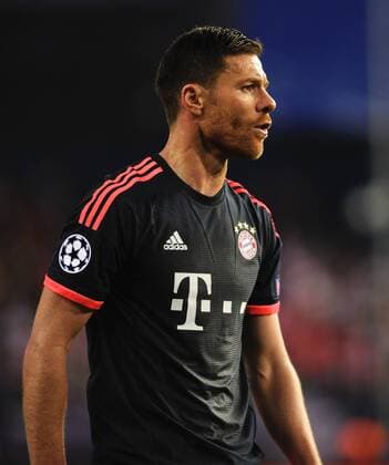Bayern de Munich Midfielder, Xabi Alonso - XABI ALONSO, number 14 . Round Semi-finals 1st of the CHAMPIONS league, soccer match between Atletico de Madrid - Bayern de Munich at the Vicente Calderon estadium, Madrid - Spain (ESP) by April 27, 2016. PHOTO: Gregorio Lopez.  xGregorioxLopezx x SOCCERxSPAINx