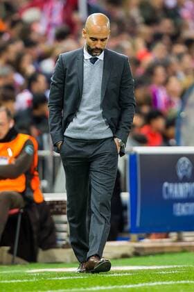 Mittwoch 27.04.2016, Champions League - Halbfinale, Hinspiel in Madrid, Saison 2015 2016, Atletico Madrid - FC Bayern Muenchen, Trainer Pep Guardiola (FC Bayern) DeFodi507