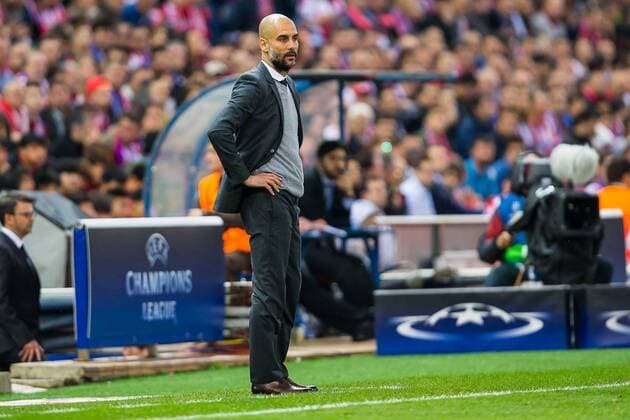 Mittwoch 27.04.2016, Champions League - Halbfinale, Hinspiel in Madrid, Saison 2015 2016, Atletico Madrid - FC Bayern Muenchen, Trainer Pep Guardiola (FC Bayern) DeFodi507
