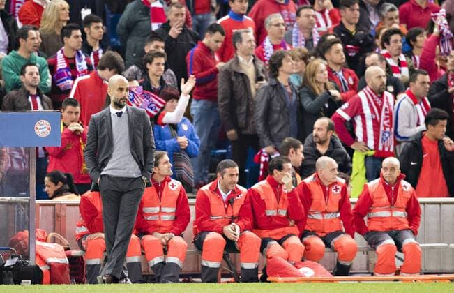 Madrid, 27.04.2016, Stadion Vicente Calderon Trainer Josep Pep Guardiola (FCB) Atletico Madrid vs. FC Bayern München mm