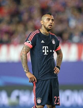 27.04.2016, Fussball UEFA Champions League 2015 2016, Halbfinale, Hinspiel, Atletico Madrid - FC Bayern München, im Estadio Vicente Calder—n, Madrid. Arturo Vidal (Bayern München) enttäuscht 