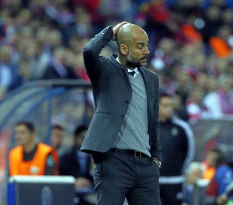 First leg of 1 2 Champions League match between Atletico and Bayer Munich. In this picture, Guardiola. xRAFAxCASALx 