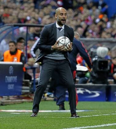 First leg of 1 2 Champions League match between Atletico and Bayer Munich. In this picture, Guardiola. xRAFAxCASALx 