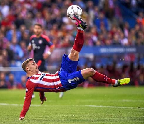 First leg of 1 2 Champions League match between Atletico and Bayer Munich. In this picture, Griezmann. xDIEGOxGxSOUTOx 
