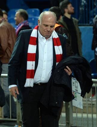 Madrid 27.04.2016, xjhx, Fussball Champions League, Atletico Madrid - FC Bayern München, emspor, v.l. Uli Hoeness (FC Bayern Muenchen)