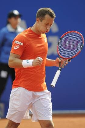 Philipp KOHLSCHREIBER (GER),esti,Jubel,Freude,Begeisterung, Aktion,Einzelbild,angeschnittenes Einzelmotiv,Halbfigur,halbe Figur. Tennis BMW Open 2016 am 28.04.2016 in Muenchen.