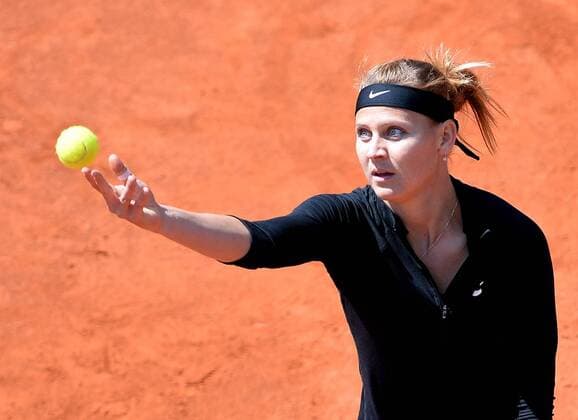 Czech tennis player Lucie Safarova in action during the tennis match Prague Open in Prague, Czech Republic, April 29, 2016. (CTKxPhoto KaterinaxSulova) CTKPhotoP201604290483401  suk2