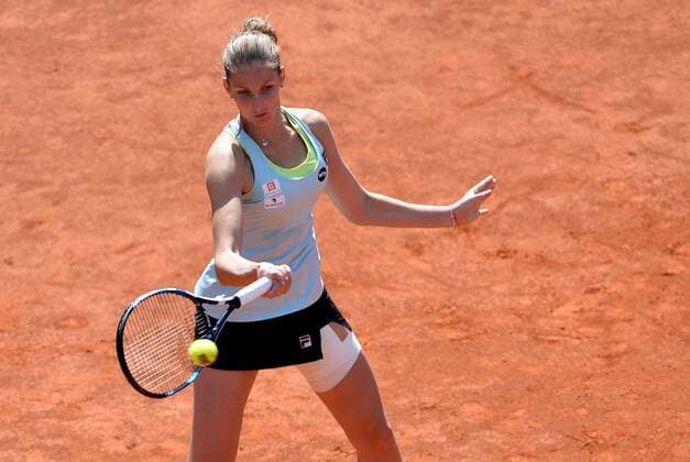 Czech tennis player Karolina Pliskova in action during the tennis match Prague Open in Prague, Czech Republic, April 29, 2016. (CTKxPhoto KaterinaxSulova) CTKPhotoP201604290490201  suk6