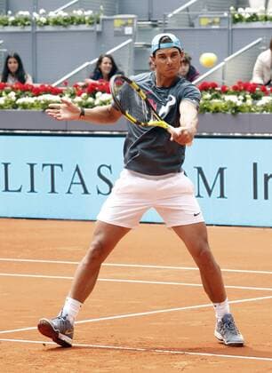 Spanish tennis player Rafael Nadal during the training set at Caja Magica court in Madrid, Spain on 29 April 2016 due to prepare his participation in the Mutua Madrid Open tennis tournament, which runs form 29 April to 8 May. Spanish tennis player Rafael Nadal S TRAINING !ACHTUNG: NUR REDAKTIONELLE NUTZUNG!  20160429-635975404699200329