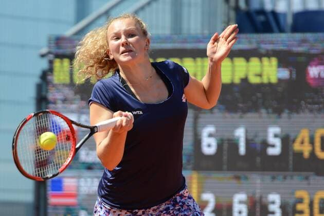 April 30, 2016 - Madrid, Spain - KATERINA SINIAKOVA in action during her match vs. B. Mattek-Sands at the Mutua Madrid Open. Tennis 2016 - Mutua Madrid Open - Day 1 - ZUMAl132