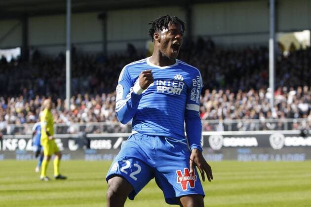 joie Michy Batshuayi (Marseille ) FOOTBALL : SCO Angers vs Olympique Marseille - Ligue 1 - 01 05 2016 GwendolineLeGoffx 