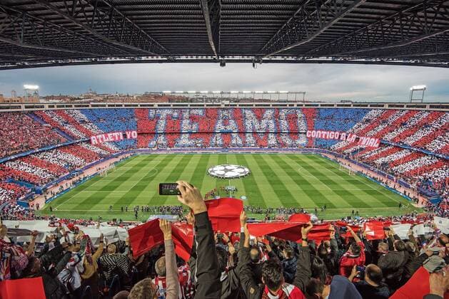 27.04.2016, xtwx, Fussball Champions League, Atletico Madrid - FC Bayern München, emspor, v.l. Choreography, Fans, Choreo Athletico Madrid Madrid
