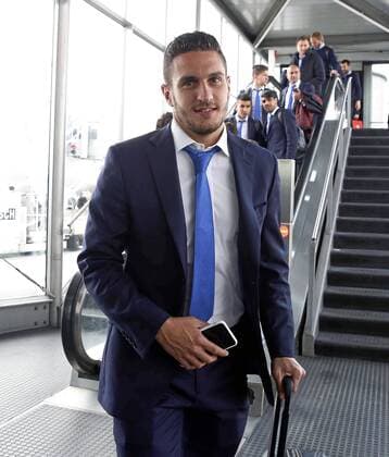 The Atletico Madrid players arrive in Munich to play the Champions League match against Bayern. In this picture, Koke. xPABLOxMORENOxARRIEROx 