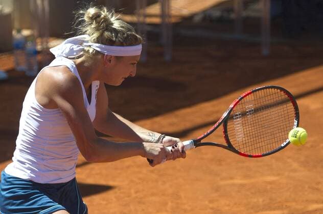 Timea Bacsinszky beim Match Ekaterina Makarova vs Timea Bacsinszky beim Mutua Madrid Open 2016 Tennisturnier im Sportkomplex Caja Magica. Madrid, 03.05.2016 Foto:xDyDxFotografosx xFuturexImage - 