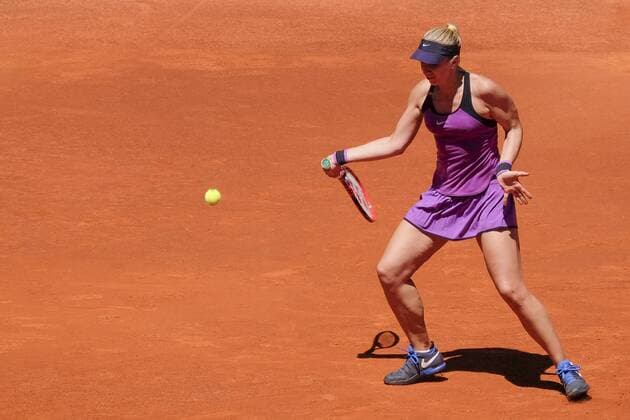 May 3, 2016 - Madrid, Madrid, Spain - Sabine Lisicki of Germany in action Carla Suarez of Spain their match during day fourth of the Mutua Madrid Open tennis tournament at the Caja Magica on May 03 2016 in Madrid,Spain. Sabine Lisicki - Mutua Madrid Open 2016  - ZUMAn230