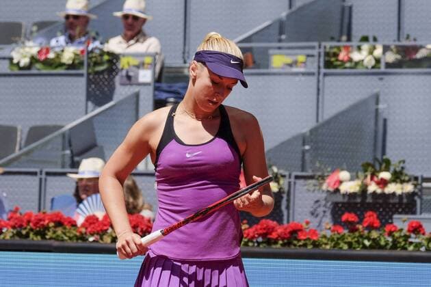 May 3, 2016 - Madrid, Madrid, Spain - Sabine Lisicki of Germany in action Carla Suarez of Spain their match during day fourth of the Mutua Madrid Open tennis tournament at the Caja Magica on May 03 2016 in Madrid,Spain. Sabine Lisicki - Mutua Madrid Open 2016  - ZUMAn230