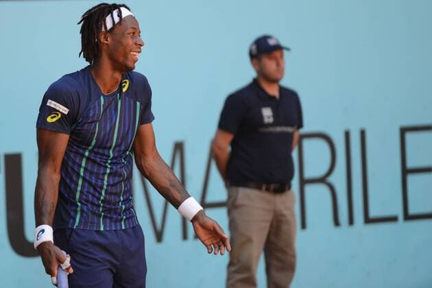 May 3, 2016 - Madrid, Spain - GAEL MONFILS of France during his match vs. K. Anderson at the Mutua Madrid Open. Tennis 2016 - Mutua Madrid Open - Day 4 - ZUMAl132