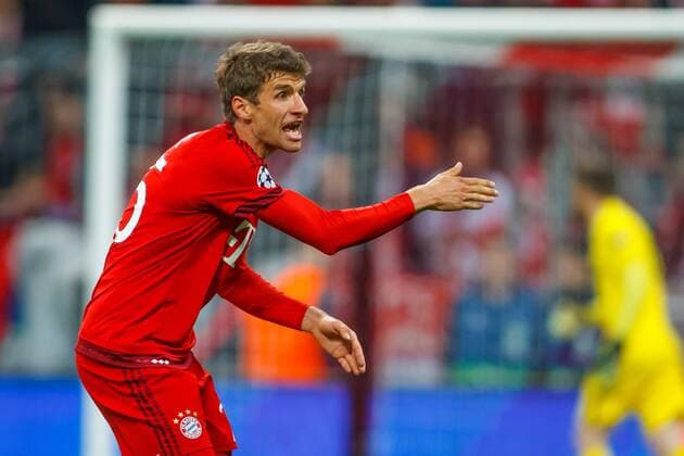 GER, UEFA CL, FC Bayern Muenchen (GER) vs Atletico Madrid (ESP) 03.05.2016, Allianz Arena, Muenchen, GER, UEFA CL Halbfinale Rueckspiel, FC Bayern Muenchen vs Atletico Madrid im Bild Thomas Mueller (FCB 25) nordphotoxStraubmeier