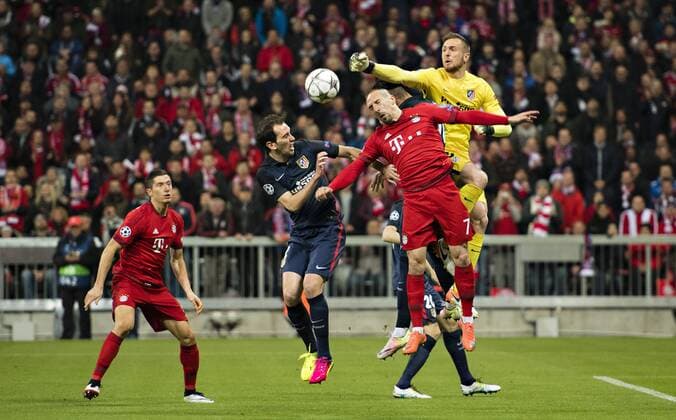 München, 03.05.2016, Allianz Arena Franck Ribery (FCB), Torwart Jan Oblak (Atletico) FC Bayern München vs. Atletico Madrid mm
