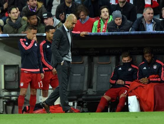 Championsleague Halbfinale: FC Bayern München - Atletico Madrid 03.05.2016. Trainer Pep Guardiola (FCB). HM
