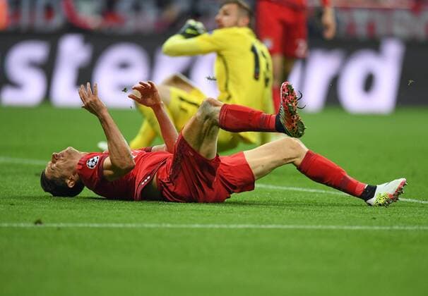 FUSSBALL CHAMPIONS LEAGUE SAISON 2015 2016 HALBFINALE RUECKSPIEL FC Bayern Muenchen - Atletico Madrid 03.05.2016 Robert Lewandowski (FC Bayern Muenchen) 