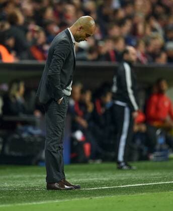 FUSSBALL CHAMPIONS LEAGUE SAISON 2015 2016 HALBFINALE RUECKSPIEL FC Bayern Muenchen - Atletico Madrid 03.05.2016 Trainer Pep Guardiola (FC Bayern Muenchen) 