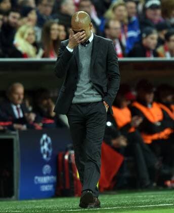 Championsleague Halbfinale: FC Bayern München - Atletico Madrid 03.05.2016. Trainer Pep Guardiola (FCB) enttäuscht. HM