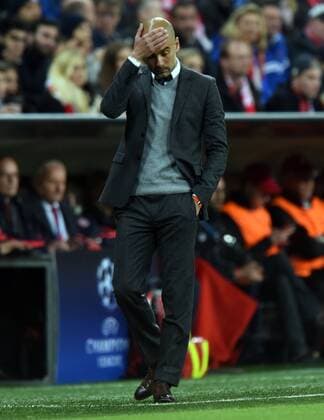 Championsleague Halbfinale: FC Bayern München - Atletico Madrid 03.05.2016. Trainer Pep Guardiola (FCB) enttäuscht. HM