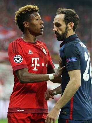 SOCCER - CL, Bayern vs Atletico MUNICH,GERMANY,03.MAY.16 - SOCCER - UEFA Champions League, semifinal, FC Bayern Muenchen vs Atletico Madrid. Image shows David Alaba (Bayern) and Juanfran (Atletico). GEPAxpictures xThomasxBachun