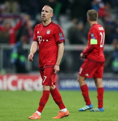 SOCCER - CL, Bayern vs Atletico MUNICH,GERMANY,03.MAY.16 - SOCCER - UEFA Champions League, semifinal, FC Bayern Muenchen vs Atletico Madrid. Image shows the disappointment of Franck Ribery (Bayern). GEPAxpictures xThomasxBachun