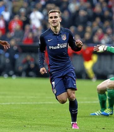Champions League semifinals match between Atletico Madrid and FC Bayern München. In this picture, Atletico s Griezmann celebrates after scoring. xPABLOxMORENOxARRIEROx 