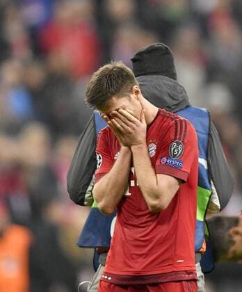 Enttäuaschung bei Xabi Xabier Olano Alonso FC Bayern München FC Bayern München FCB vs Atletico Madrid UEFA Champions-League CL Halbfinale Rückspiel Saison 2015 2016 München Allianz Arena 03.05.2016 FC Bayern München FCB vs Atletico Madrid