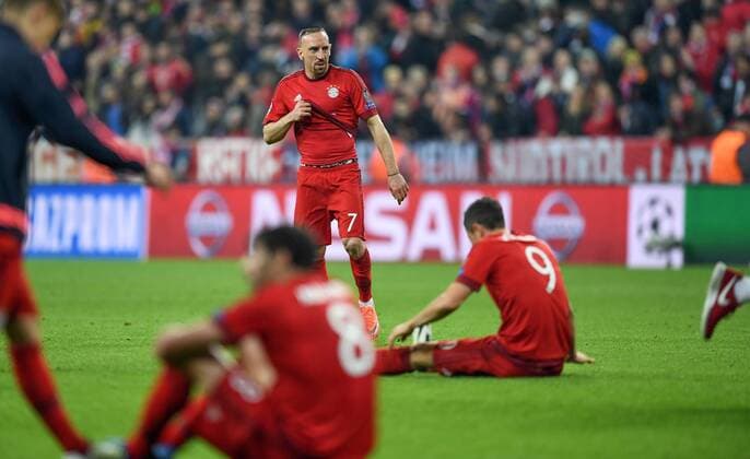 FUSSBALL CHAMPIONS LEAGUE SAISON 2015 2016 HALBFINALE RUECKSPIEL FC Bayern Muenchen - Atletico Madrid 03.05.2016 Franck Ribery (FC Bayern Muenchen) ist nach dem Abpfiff enttaeuscht 