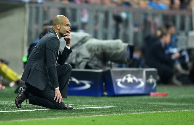 FUSSBALL CHAMPIONS LEAGUE SAISON 2015 2016 HALBFINALE RUECKSPIEL FC Bayern Muenchen - Atletico Madrid 03.05.2016 Trainer Pep Guardiola (FC Bayern Muenchen) 