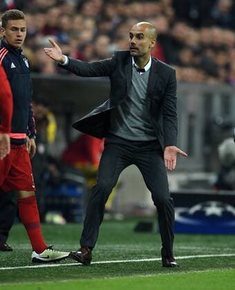 FUSSBALL CHAMPIONS LEAGUE SAISON 2015 2016 HALBFINALE RUECKSPIEL FC Bayern Muenchen - Atletico Madrid 03.05.2016 Trainer Pep Guardiola (FC Bayern Muenchen) 