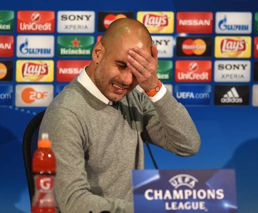 Championsleague Halbfinale: FC Bayern München - Atletico Madrid 03.05.2016. Trainer Pep Guardiola (FCB) bei der anschließenden Pressekonferenz. HM
