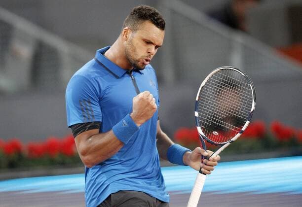 Jo-Wilfried Tsonga, France, during Madrid Open Tennis 2016 match.May, 4, 2016.  (20160504376)