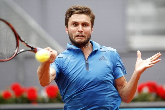 Gilles Simon, France, during Madrid Open Tennis 2016 match.May, 5, 2016.  (2016050541)