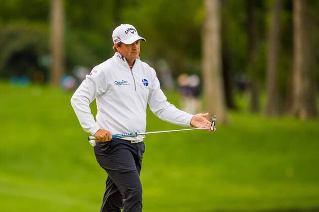 Golfer Brian Stuard on the 14th hole during the PGA Golf Herren Wells Fargo Championship on Thursday, May 5, 2016 at Quail Hallow Country Club in Charlotte, NC. David Grooms CSM PGA 2016: Wells Fargo Championship MAR 5 - ZUMAc04_
