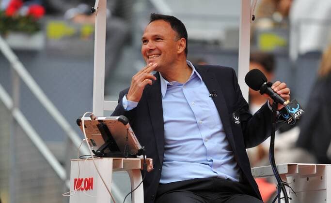 Mohamed Lahyani, from Sweden, the most popular umpire in ATP Tennis Herren Circuit, during day six of the Mutua Madrid Open tennis tournament at the Caja Magica, Madrid, Spain.  xJ.M.Colomox xx
