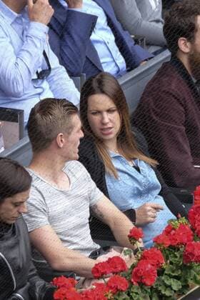 May 5, 2016 - Madrid, Madrid, Spain - Toni Kroos and his wife Jessica Farber, attend the Mutua Madrid Open tennis tournament at the Caja Magica on May 05, 2016 in Madrid, Spain. Mutua Madrid Open - Day Six  - ZUMAn230