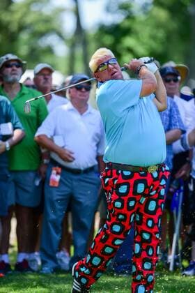 May 06, 2016: John Daly watches his approach shot on 1 during round 1 of the 2016 Champions Tour Insperity Invitational, The Woodlands Country Club, The Woodlands, Texas. (Photo by Ken Murray Icon Sportswire) GOLF: MAY 06 Champions Tour - Insperity Invitational - First Round Icon201605062016024 EDITORIAL USE ONLY