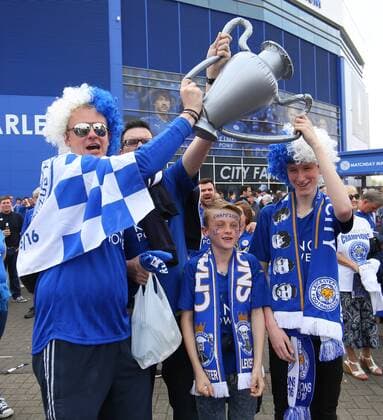 SOCCER - PL, Leicester vs Everton LEICESTER,ENGLAND,07.MAY.16 - SOCCER - Premier League, Leicester City FC vs Everton FC. Image shows fans. GEPAxpictures xCh.xKelemen
