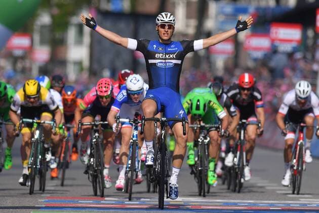 German Marcel Kittel of team Etixx - Quick-Step celebrates after winning the second stage of the 99th edition of the Giro d Italia cycling race, 190km from Arnhem to Nijmegen, The Netherlands on Saturday 07 May 2016. DAVIDxSTOCKMAN  x04845674x