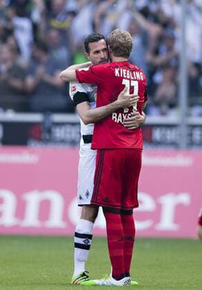 Mönchengladbach, 07.05.2016, Borussia Park Martin Stranzl (BMG), Stefan Kiessling (Bayer) VfL Borussia Mönchengladbach - Bayer Leverkusen mm