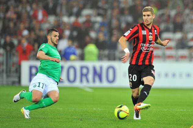 VALENTIN EYSSERIC (asse) - MAXIME LE MARCHAND (nice) FOOTBALL : OGC Nice vs AS Saint Etienne - Ligue 1 - 07 05 2016 FEP Panoramic 