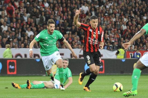 HATEM BEN ARFA (nice) - JEREMY CLEMENT (asse) - Fabien LEMOINE (asse) - Fussball Frankreich, Ligue 1, OGC Nice vs. AS Saint Etienne - 07 05 2016 FEP Panoramic 