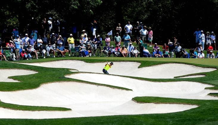 May 7, 2016 - Charlotte, NC, USA - Mark Hubbard hits from a sand bunker along the 5th green in the third round of the Wells Fargo Championship at Quail Hollow Club in Charlotte, N.C., on Saturday, May 7, 2016. Wells Fargo Championship, third round - ZUMAm67_