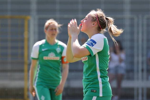 Cindy König (Cindy Koenig, Bremen, 11), enttäuscht schauend, Enttäuschung, Frustration, disappointed, pessimistisch, Fussball, Allianz Frauen-Bundesliga, TSG 1899 Hoffenheim - SV Werder Bremen, xozx